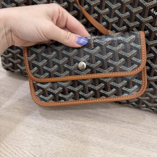 Goyard Goyardine Saint Louis GM Black and Tan