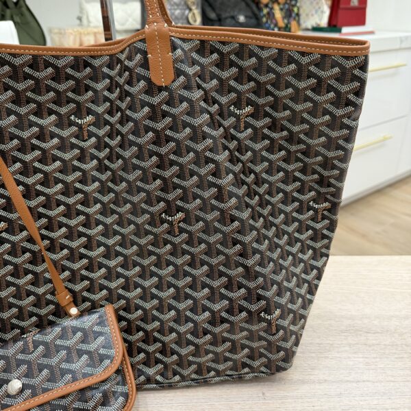Goyard Goyardine Saint Louis GM Black and Tan