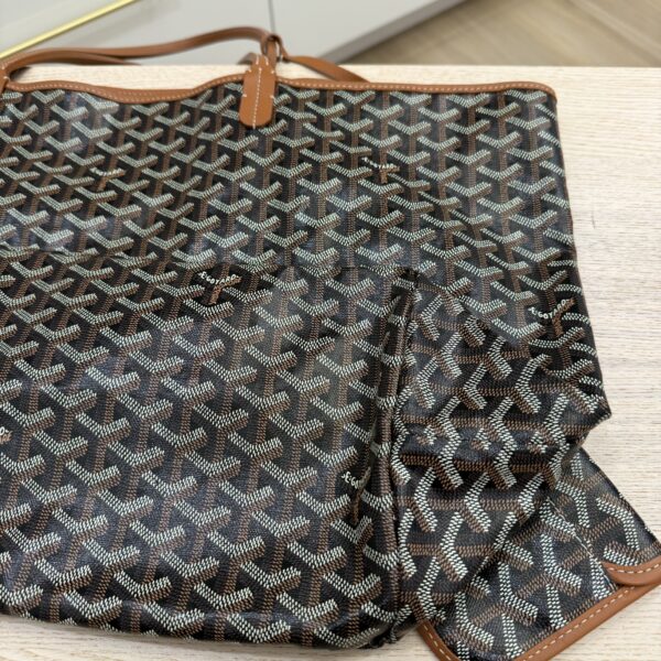 Goyard Goyardine Saint Louis GM Black and Tan