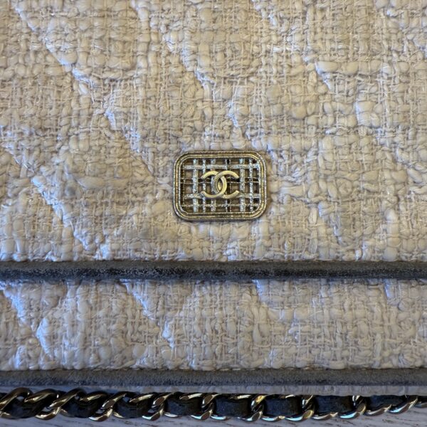 Chanel Tweed Quilted Wallet On Chain WOC