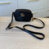 Gucci Calfskin Matelasse Mini GG Marmont Chain Shoulder Bag Black