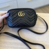 Gucci Calfskin Matelasse Mini GG Marmont Chain Shoulder Bag Black