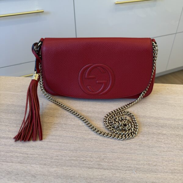 Gucci Disco Soho Red Chain Cross Body Handbag