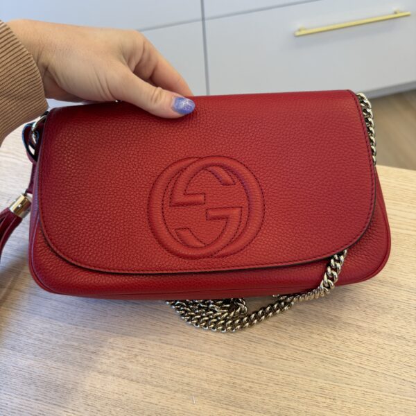Gucci Disco Soho Red Chain Cross Body Handbag