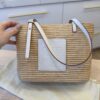 Loewe Square Anagram Straw Basket Tote Bag