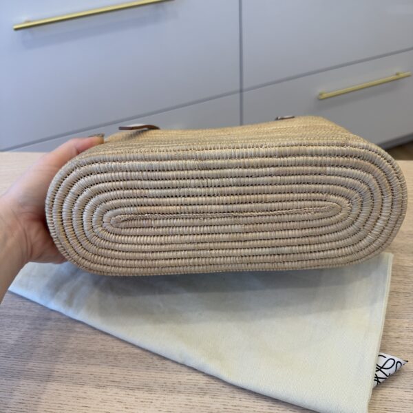 Loewe Square Anagram Straw Basket Tote Bag