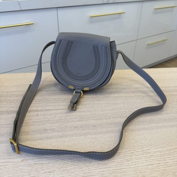 Chloe Marcie Small Crossbody Bag in Grained Calfskin Grey