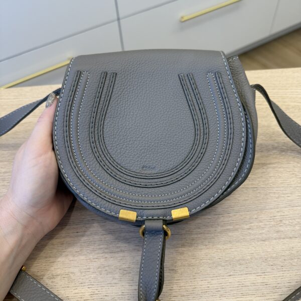 Chloe Marcie Small Crossbody Bag in Grained Calfskin Grey