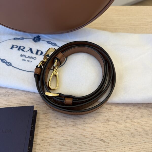 Prada Soft Calfskin Arque Shoulder Bag Cognac