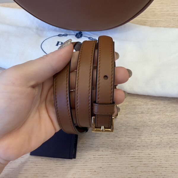 Prada Soft Calfskin Arque Shoulder Bag Cognac