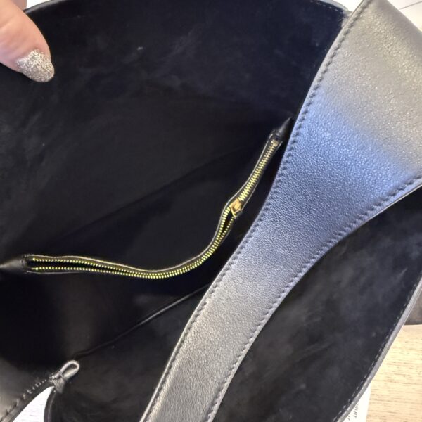 Saint Laurent (YSL) Le 5 à 7 Supple Large Shoulder Bag in Smooth Leather Black