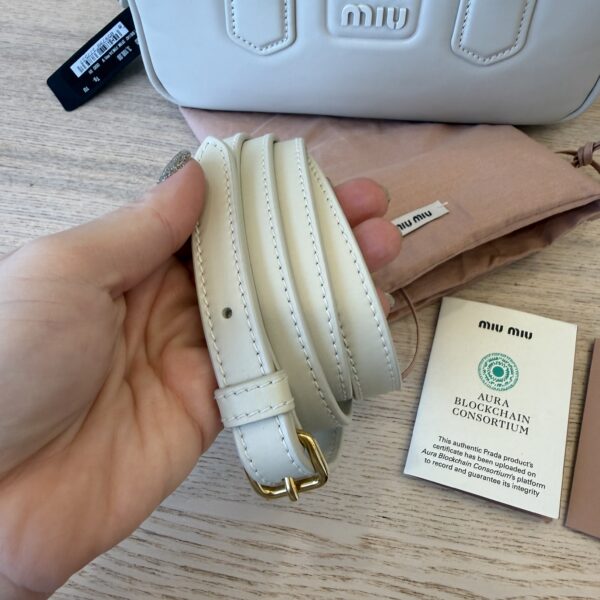 Miu Miu Arcadie Leather Bag Chalk White