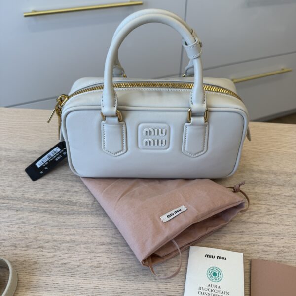 Miu Miu Arcadie Leather Bag Chalk White