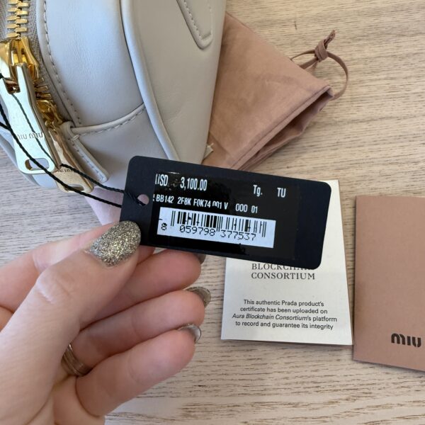 Miu Miu Arcadie Leather Bag Chalk White