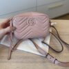 Gucci Calfskin Matelasse Mini GG Marmont Chain Shoulder Bag Perfectly Pink