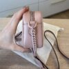 Gucci Calfskin Matelasse Mini GG Marmont Chain Shoulder Bag Perfectly Pink