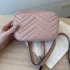 Gucci Calfskin Matelasse Mini GG Marmont Chain Shoulder Bag Perfectly Pink