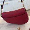 Christian Dior Saddle Bag with Strap Cherry Red Grained Calfskin