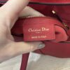 Christian Dior Saddle Bag with Strap Cherry Red Grained Calfskin