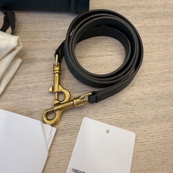 Celine Drummed Calfskin Nano Luggage Dark Green Gold Hardware