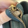 Celine Drummed Calfskin Nano Luggage Dark Green Gold Hardware