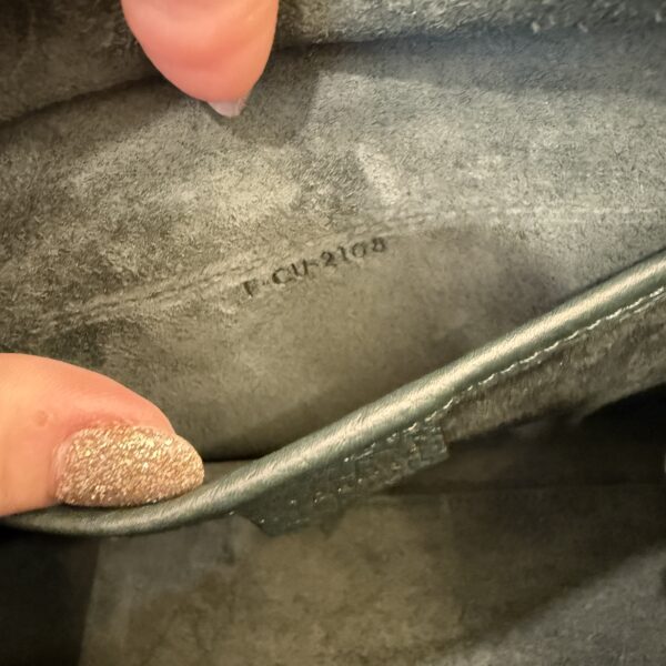 Celine Drummed Calfskin Nano Luggage Dark Green Gold Hardware