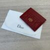 Christian Dior Caro Freesia Card Holder Monsignore Red Cannage Lambskin with Heart Motif