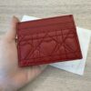 Christian Dior Caro Freesia Card Holder Monsignore Red Cannage Lambskin with Heart Motif