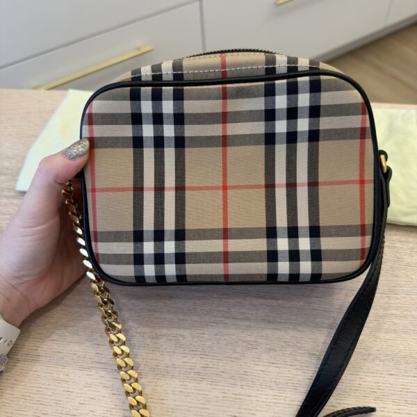 Burberry Calfskin Vintage Check Camera Bag Archive Beig