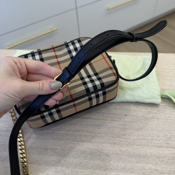 Burberry Calfskin Vintage Check Camera Bag Archive Beig