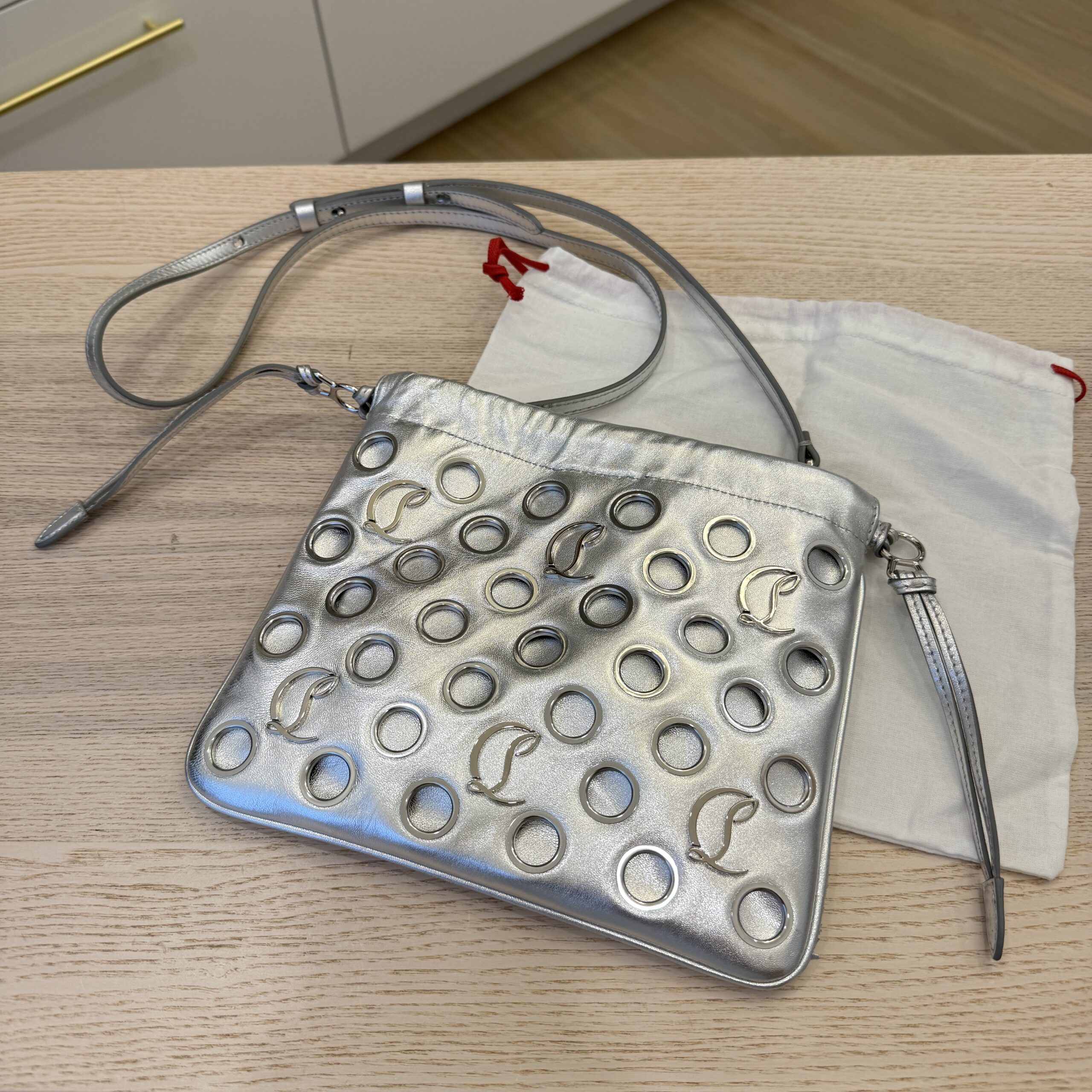 Christian Louboutin Leather Mouchara Silver