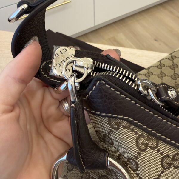 Gucci Beige GG Canvas Icon Bit Medium Hobo Bag