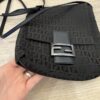 Fendi Zucchino Vitello Tube Messenger Bag Testa di Moro Black