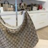 Gucci Brown GG Canvas Twins Shoulder Bag White Beige