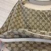 Gucci Brown GG Canvas Twins Shoulder Bag White Beige