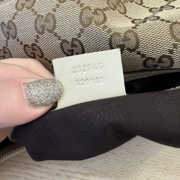 Gucci Brown GG Canvas Twins Shoulder Bag White Beige