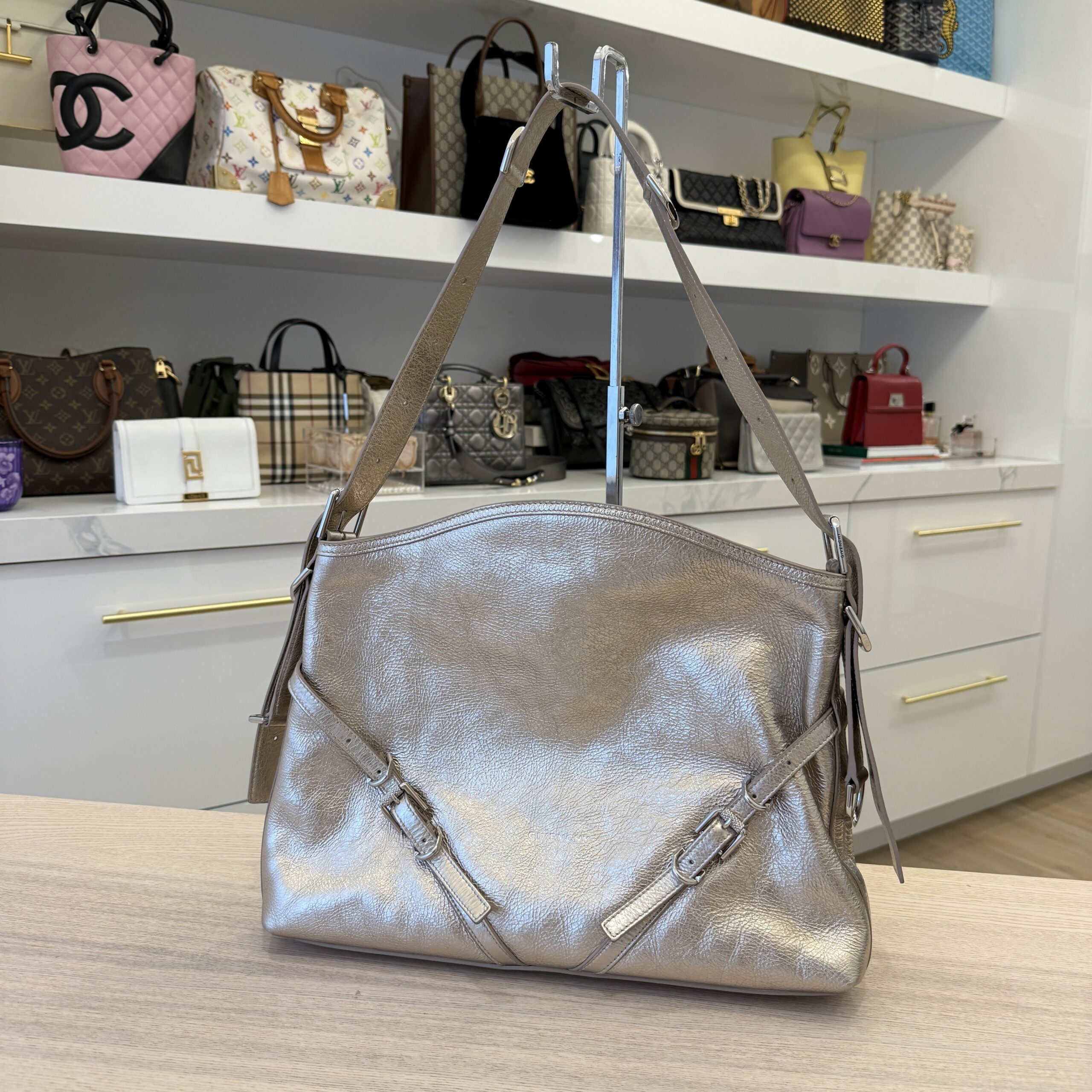 Givenchy Tumbled Calfskin Medium Voyou Bag
