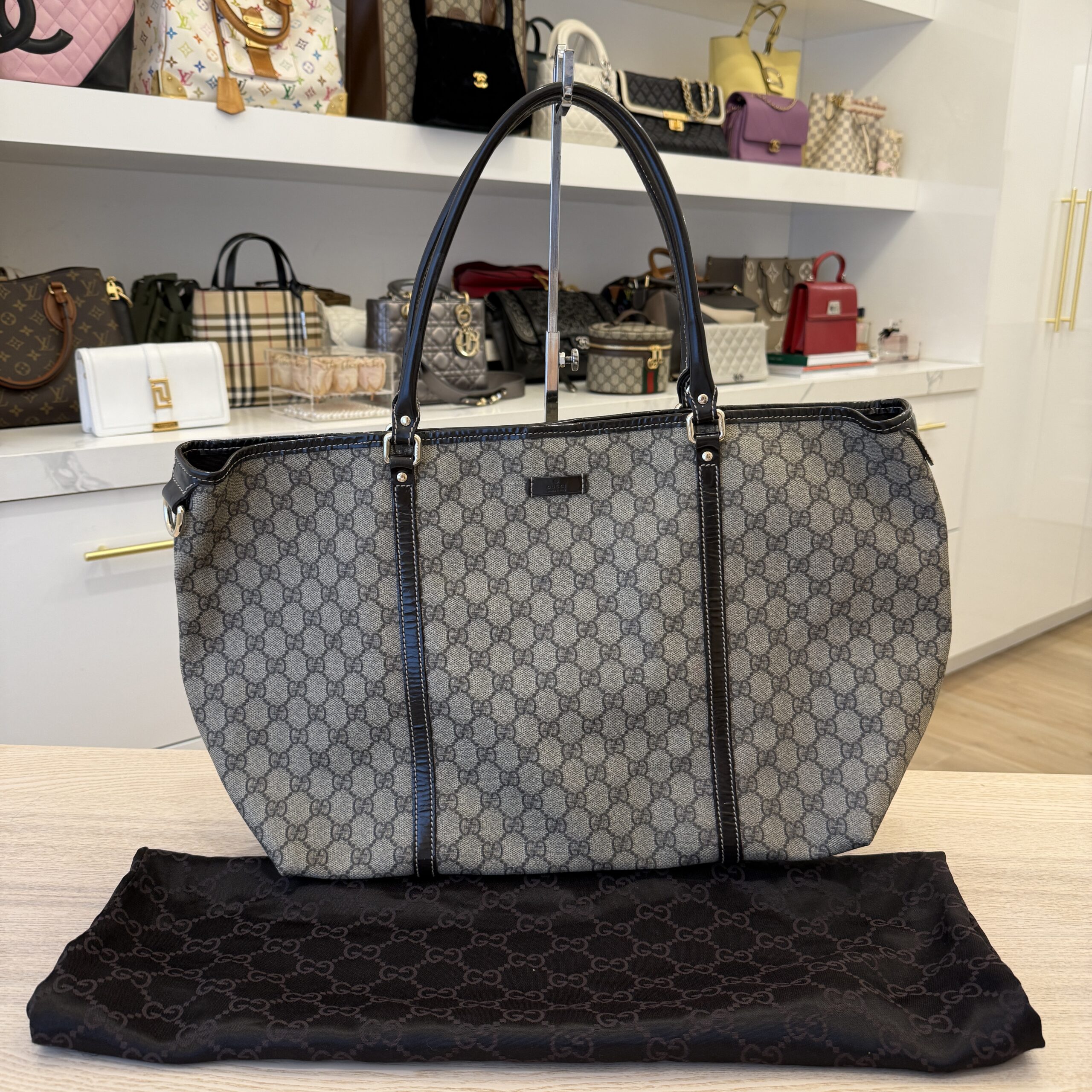 Gucci GG Plus Monogram Large Joy Tote Dark Brown