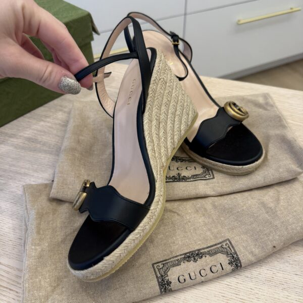 Gucci Marmont GG Wedge Black 38.5
