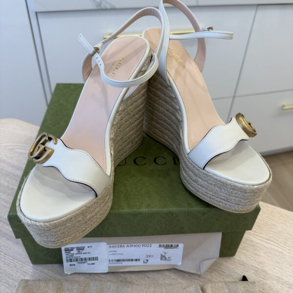 Gucci Marmont GG Wedge Mystic White 39.5