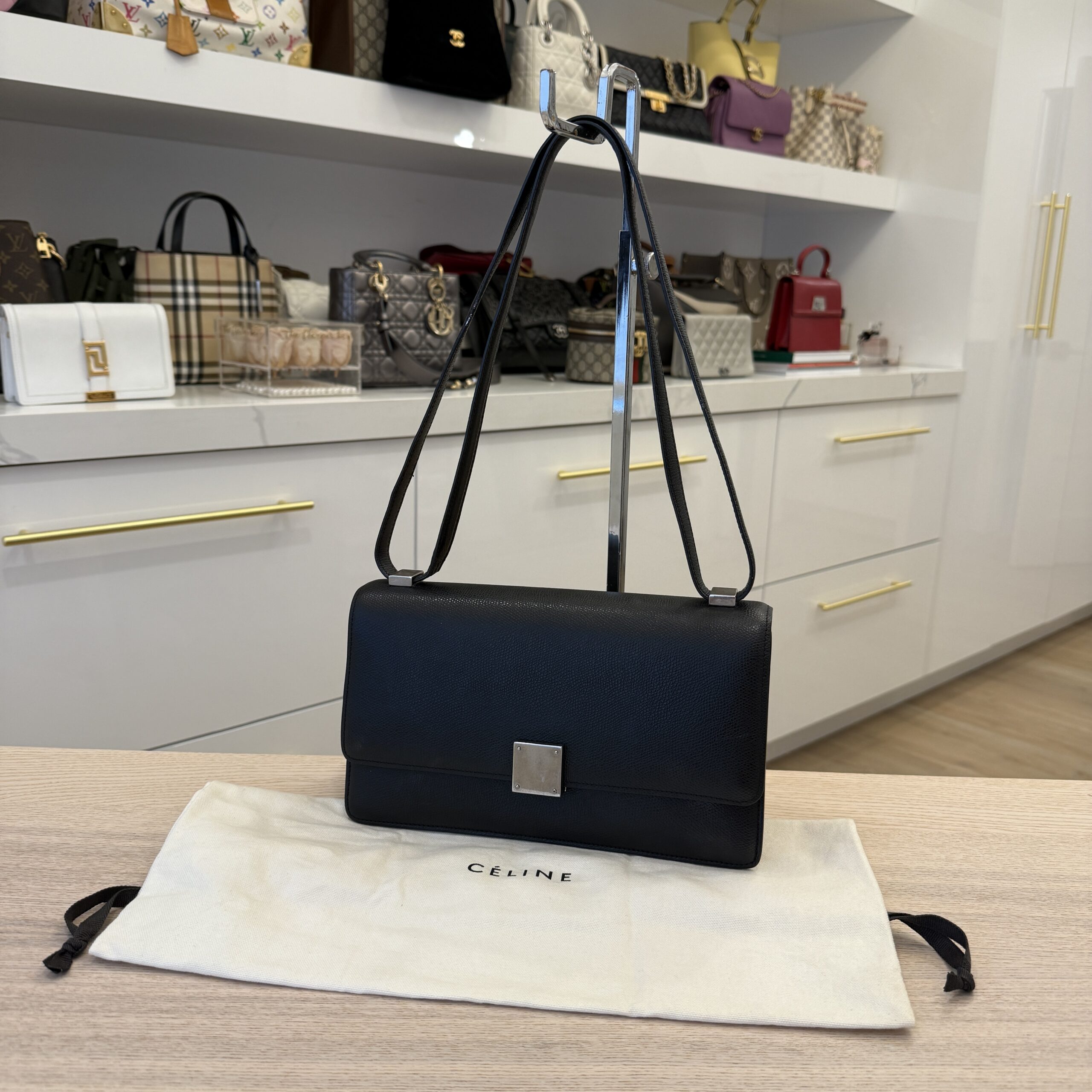 Celine Small Case Flap Bag Black