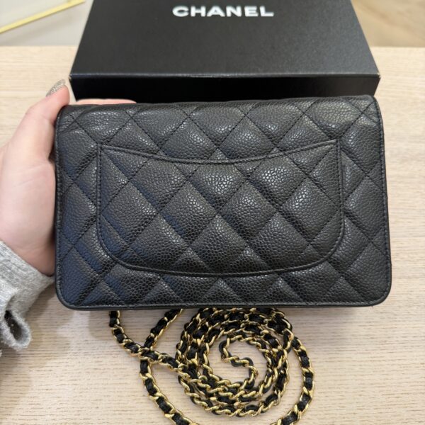 Chanel Caviar Quilted Wallet on Chain WOC Black Gold Hardware