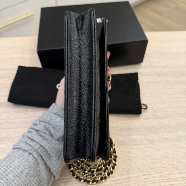 Chanel Caviar Quilted Wallet on Chain WOC Black Gold Hardware