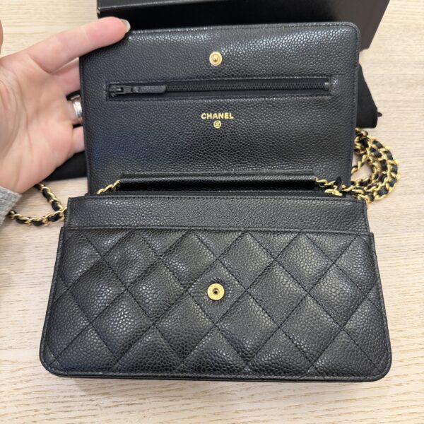 Chanel Caviar Quilted Wallet on Chain WOC Black Gold Hardware
