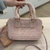 Miu Miu Pastel Pink Raffia Handbag