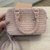 Miu Miu Pastel Pink Raffia Handbag