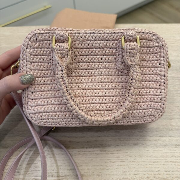 Miu Miu Pastel Pink Raffia Handbag