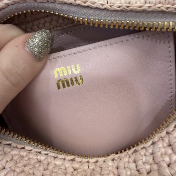 Miu Miu Pastel Pink Raffia Handbag
