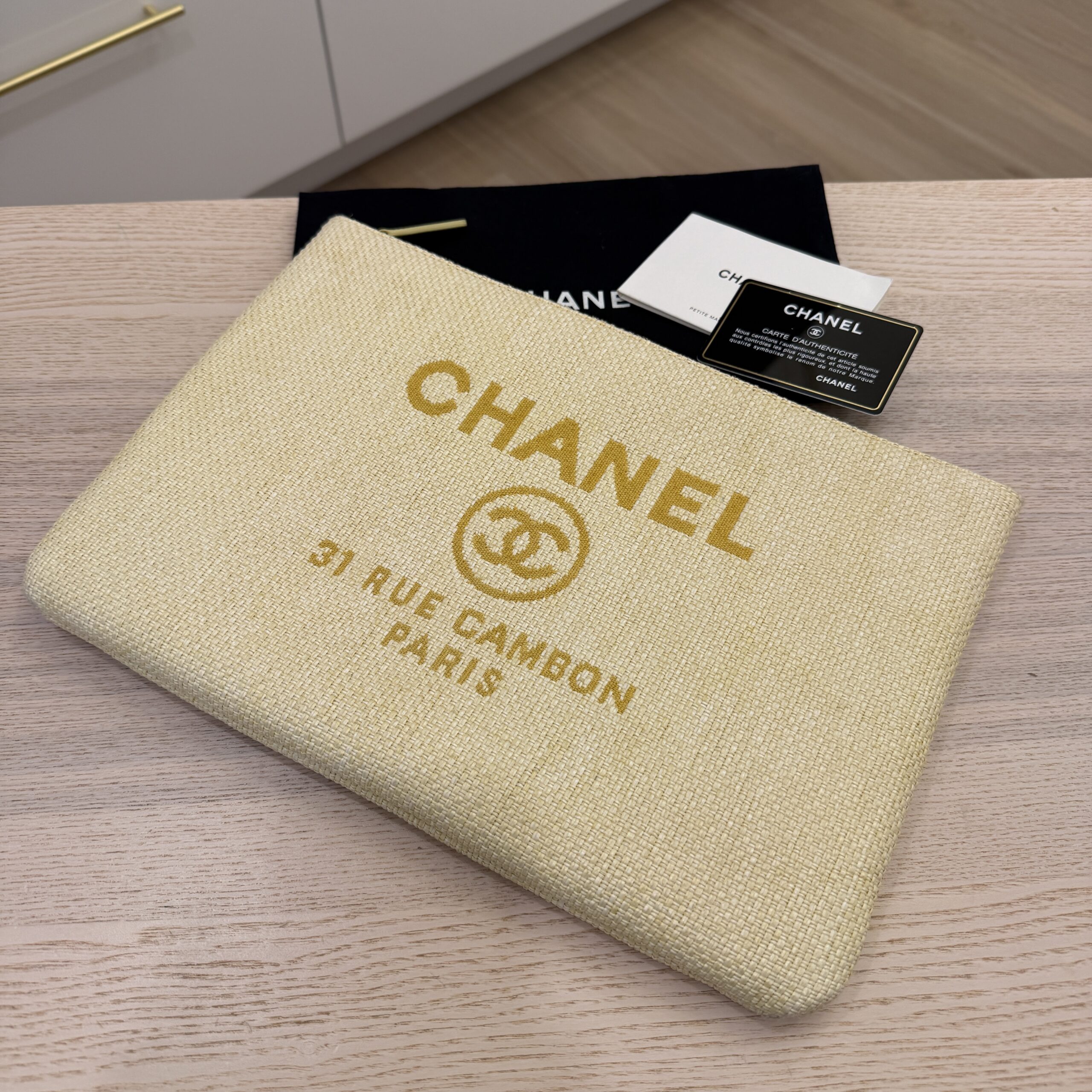 Chanel Large Deauville Pouch Yellow