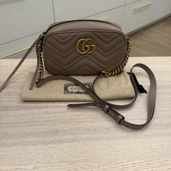Gucci Matelasse Small GG Marmont Porcelain Rose